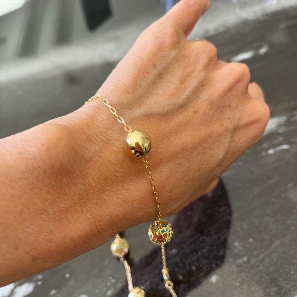 18K Brazilian Gold Plated Ball Necklace and Earring Set - Brand New - Picture 4 of 12